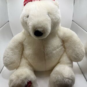 Vintage Coca-Cola White Plush Polar Bear Toy